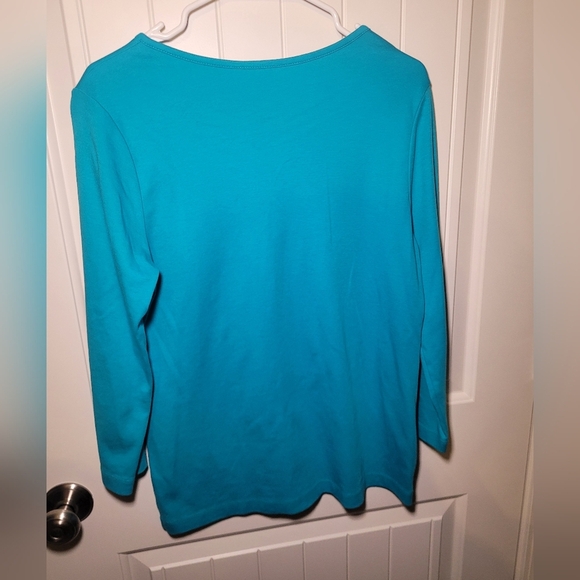 Kim Roger's v neck top 100% cotton size large - Picture 3 of 3